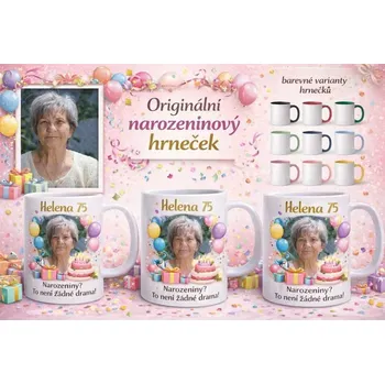 Narozeninový 8 - bílý / přehnané rysy