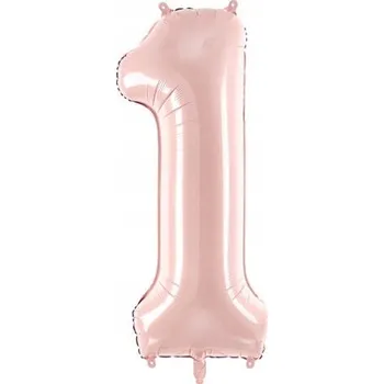Foliový balónek "Číslice 1 - Pastel", růžová světlá, PartyDeco, 34", DGT