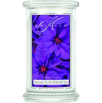 Svíčka Velká vonná svíčka Kringle Candle Sugar Plum Poinsettia 623 g
