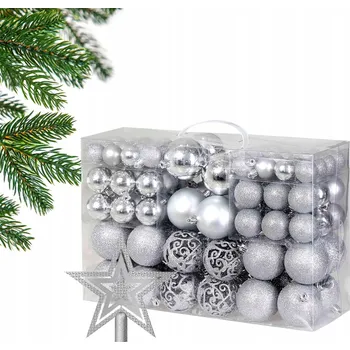 Vánoční dekorace VÁNOČNÍ BAŇKY NA STROMEČEK DEKORACE 101 KS NA VÁNOČNÍ STROMEČEK 3-6 CM SADA ZÁVĚSNÉ NEROZBITNÉ OZDOBY