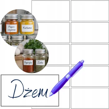 Speciální papír BÍLÉ NÁLEPKY NA KOŘENKY ETIKETY NA SKLENICE SUPER KVALITA 10 Ks.