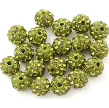 Korálek EU Šatonová kulička 6mm olivine