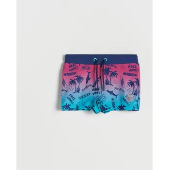 Reserved - Koupací šortky s celoplošným potiskem - tmavomodrá - 0274M-59X - 0274M-59X-U98