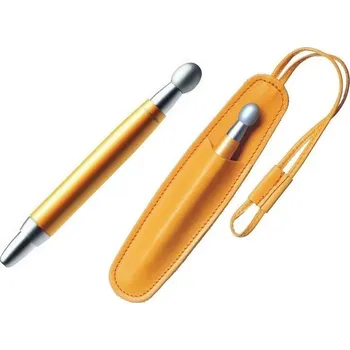 Ladies kuličkové pero žluté v koženém pouzdře