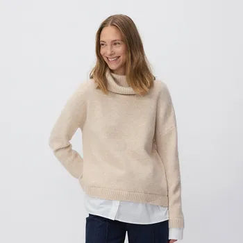 Dámský svetr Reserved - Svetr s rolákem - béžová - 714AK-08M - 714AK-08M-S