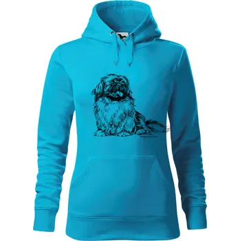 Dámská mikina Mikina - Pekingský palácový psík Barva: Modrá - tyrkysová (44), Velikost: XL, Střih: Dámské