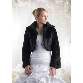 Dámský kožich Společenský kožíšek - černý: B-20, vel. L Vybraná velikost: L