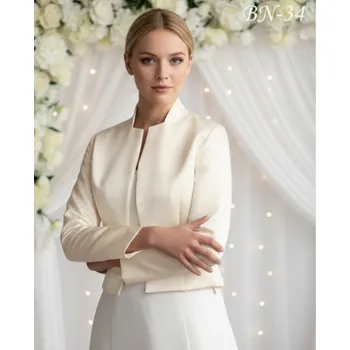 Bolerko Saténové svatební bolerko, ivory BN-34, vel. L Vybraná velikost: L