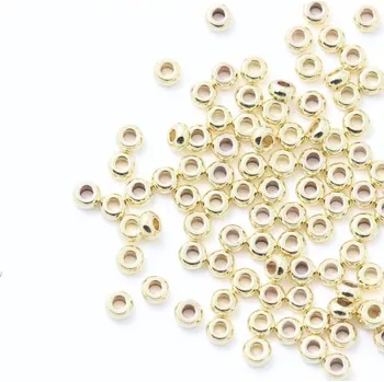 Materiál na výrobu šperku EU Rondelka kovová 3/1,5mm chirurgická ocel gold plating 24kt