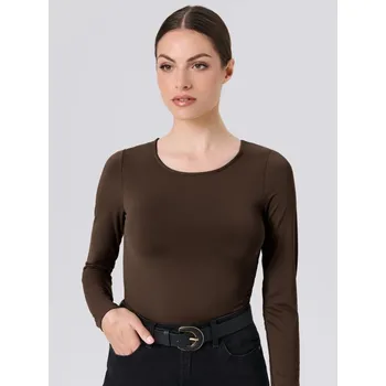 Dámské spodní prádlo Sinsay - Body s dlouhými rukávy - hnědá - 486EU-88X - 486EU-88X-XS