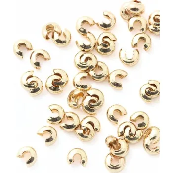 Materiál na výrobu šperku EU Kryt na zamačkavací rokajl 4/3,5mm chirurgická ocel zlato