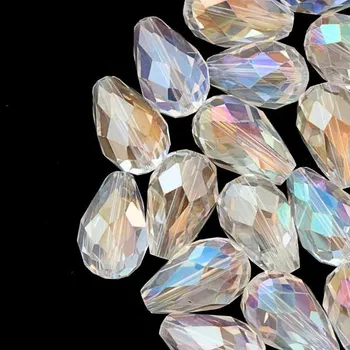 Korálek CZ Korálek broušený hruška 19/12mm crystal AB (1ks)