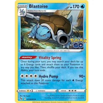 Sběratelská karetní hra Blastoise 017/078 - Pokémon GO Typ karty: Reverse Holo