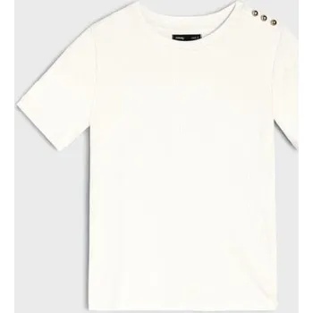 Dámská móda Sinsay - Tričko s krátkým rukávem - krémová - 521EU-01X - 521EU-01X-XXL