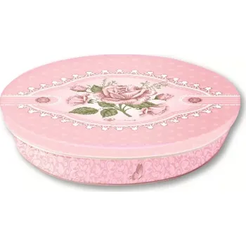 Čokoláda Pralinky z mléčné čokolády v plechové dóze motiv růže s krajkou 125g (Pralinky z mléčné čokolády v plechové dóze motiv růže s krajkou 125g)