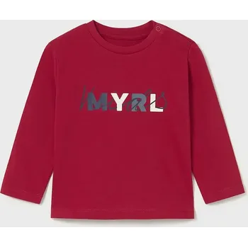 Oblečení a móda Bavlněné tričko s dlouhým rukávem Mayoral 108.3D.Baby.9BYA červená 33X, vel. 98