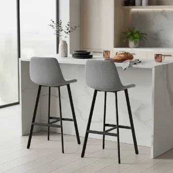 Jídelní židle Barová stolička Oregon svetlo šedá 2ks