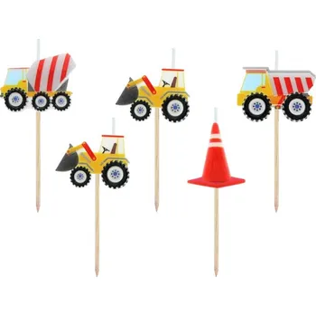 Dortová svíčka GoDan S.A. Dortová svíčka - Stavební auta 7 cm (5 ks) 582108