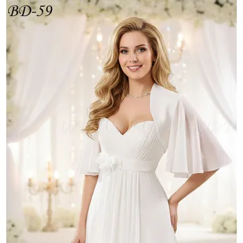 Bolerko Svatební bolerko s šifonovými rukávy - bílé: BD-59, vel. 2XL Vybraná velikost: XXL