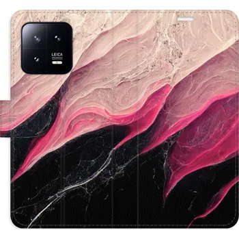 Pouzdro na mobilní telefon Flip pouzdro iSaprio - Xiaomi 13 - BlackPink Marble - kapsičky na karty (Knížkový flip kryt, obal, pouzdro iSaprio na mobil Xiaomi 13 - BlackPink Marble - 360° ochrana telefonu, přihrádka na karty a hotovost, funkce stojánku, pevná TPU vanička, spolehlivé
