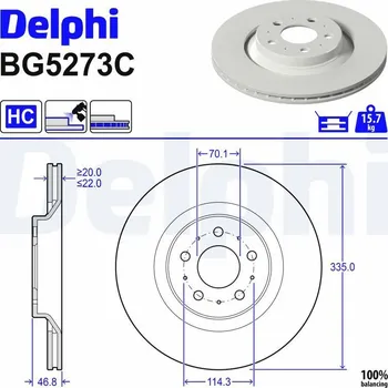 Brzdový kotouč DELPHI BG5273C Brzdový kotouč (BG5273C)