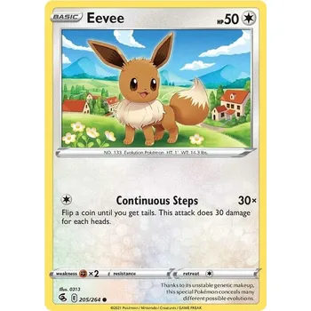 Sběratelská karetní hra Eevee 205/264 - Fusion Strike Typ karty: Non-Holo