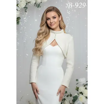 Dámský kožich Pletený svatební kabátek - ivory: B-929, vel. XS, 5XL Vybraná velikost: XS