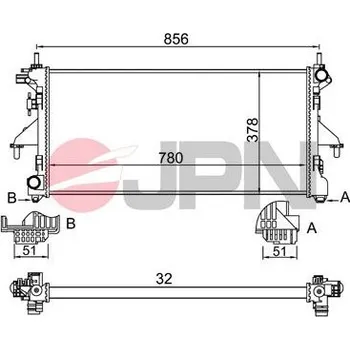 Motor automobilu JPN 60C9019-JPN Chladič, chlazení motoru (60C9019-JPN)