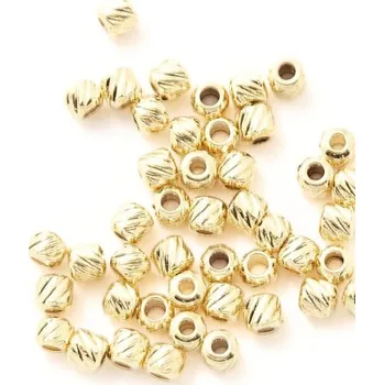 Materiál na výrobu šperku EU Váleček kovový 3/2,5mm chirurgická ocel gold plating 24kt