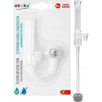 dětské pítko Akuku Náhradní silikonové brčko se závažím 1 ks transparentní
