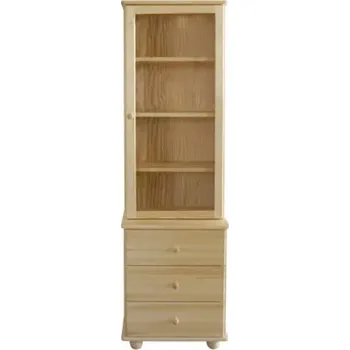 Knihovna Kredenc -vitrína DEA 33 borovice masiv šířka 58 cm