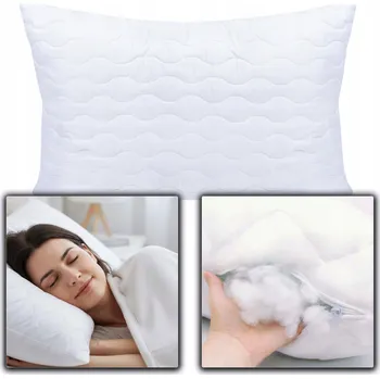 Polštář POLŠTÁŘ 50X70 ANTIALERGICKÝ PROŠÍVANÁ POLSKÝ VYSOKÁ ZIP BÍLÝ