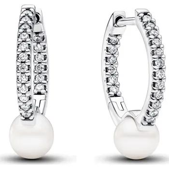 Oblečení a móda PANDORA Kruhové náušnice s upravenou sladkovodní kultivovanou perlou