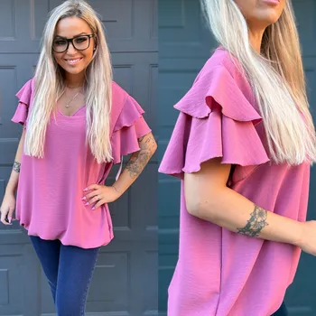 Dámská halenka Halenka s volánky BELLA Barva: Starorůžová