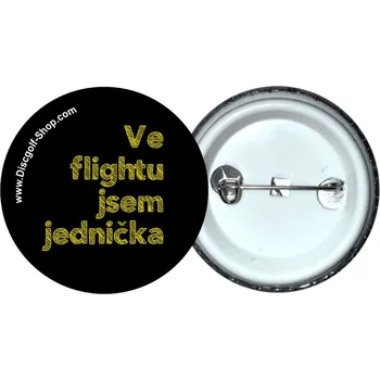Discgolf-Shop.com odznak - Ve flightu jsem jednička (Originální odznak z dílny Discgolf-Shop.com)