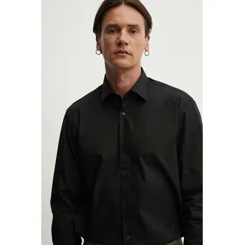 Pánská košile Bavlněná košile HUGO Valerio 50519812 černá 99X, vel. 44