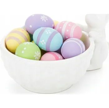 Dekorativní miska, bílá miska s zajíčkem, salátová mísa, salát