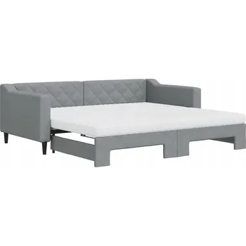 Pohovka Rozkládací pohovka s funkcí spaní světle šedá, 213 x 100 x 67 cm