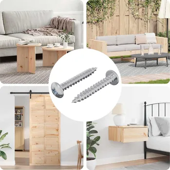 Dílna Dřevěný šroub 2 pcs Stříbrná Ø 8,6 x 31 mm Železo