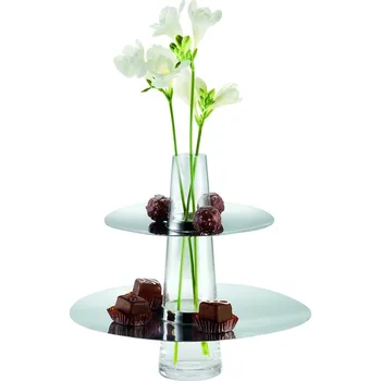 Etažér s vázou FONTAINE Philippi 25 cm stříbrný