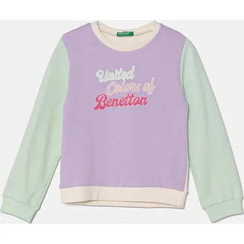 Chlapecká mikina Dětská bavlněná mikina United Colors of Benetton 3J70G10HX.P.Seasonal fialová 48X, vel. 110