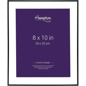 Zahradní dekorace Hampton Frames, rám na obraz, 20 x 25 cm, matně černý, tenký profil, pasparta se zkoseným okrajem |