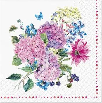 Papírový kapesník Ubrousky TaT 33x33cm Hydrangea Bouquet 556494