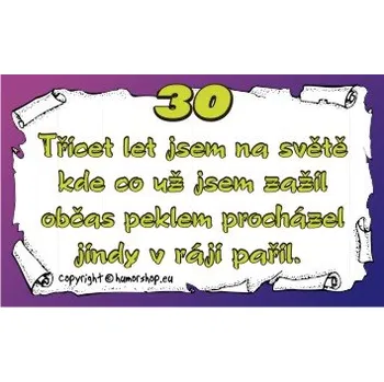 Žertovný předmět Průkaz 30 pro muže 607908