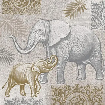 Papírový kapesník Pol-Mak Ubrousky MAKI L (20ks) Indian Style Elephants 300454