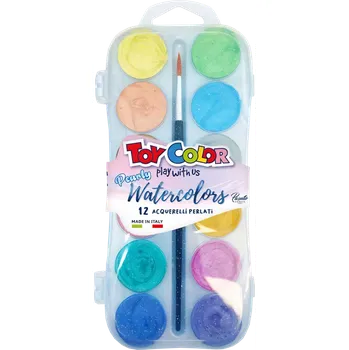 Vodová barva barvy vodové 30mm Toy Color perleťové 12ks 606620
