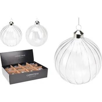 Vánoce Vánoční skleněná koule 80 mm - transparetní, cena za 1 ks 531019