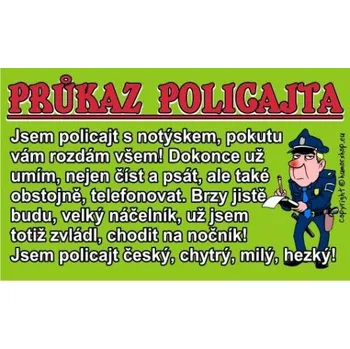 Žertovný předmět Průkaz Průkaz policajta 607879