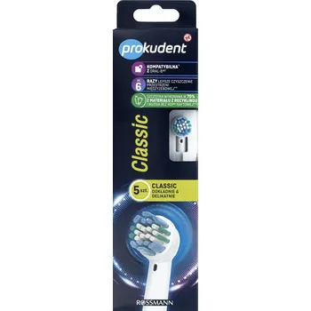 Náhradní hlavice k elektrickému kartáčku PROKUDENT Classic Náhradní Hlavice k elektrickému zubnímu kartáčku 5 ks