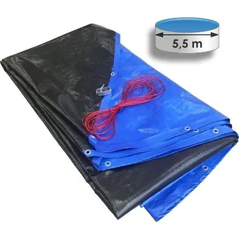 Zimní plachta 6,8 m na bazén průměru 5,5 m modro-černá 200g/m2